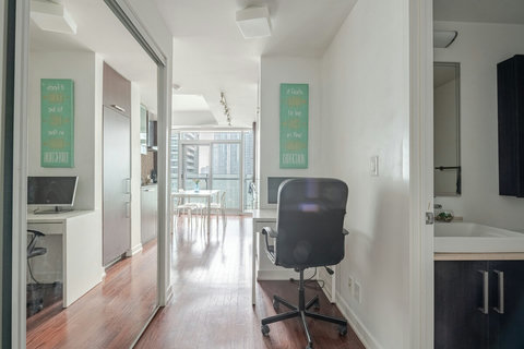 Work-From-Home Friendly – Dedicated Desk + External Monitor - 
Stay productive with a quiet workspace featuring an external monitor and lightning-fast internet. Ideal for remote workers and digital nomads.