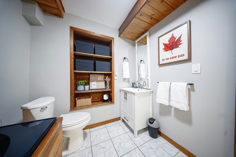 A sparkling bathroom sanctuary, perfect for recharging after the day.