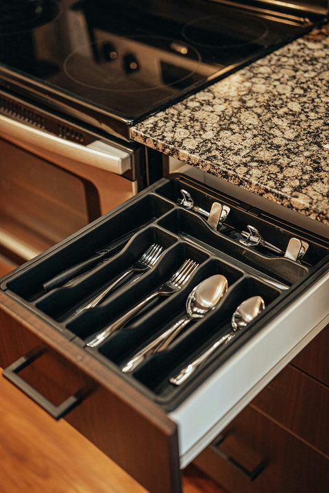 Enjoy the convenience of a fully equipped kitchen. We provide cutlery, dishes, and basic cooking tools