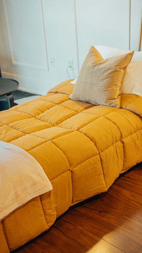 Relax on this comfortable sofa bed. It easily converts into a cozy sleeping space for extra guests