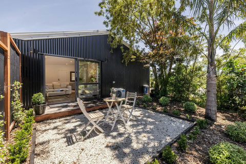 Green and vibrant courtyard garden