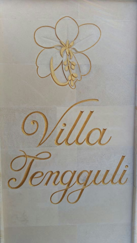 When you arrive, look for this sign at the entrance, welcome to Villa Tengguli!