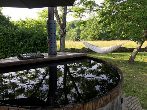 where first - hot tub or hammock?