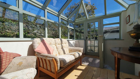 It's warm in the sunroom most of the year round.