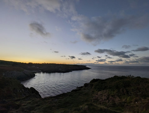 Porth Eilian Bay at sunset, taken from Lynas Point