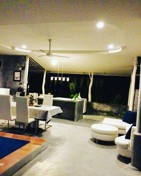 When you are walking to the house at night. This is what the place looks like. :)