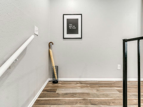 Coming up the stairs