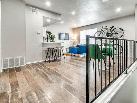 Coming up the stairs