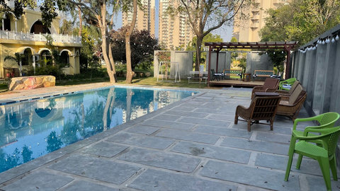 Villa view from pool side