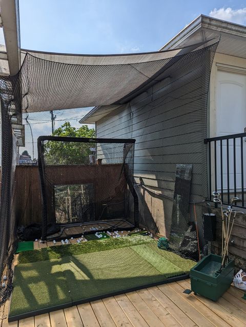Golfer's paradise.  Golf cage and golf simulator.  Available upon request.  