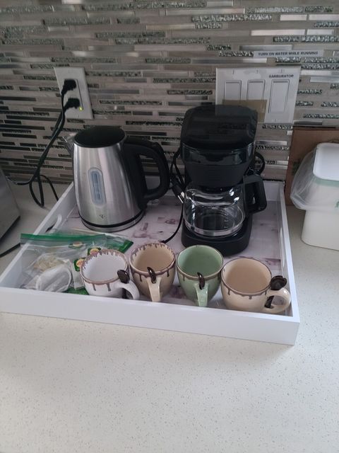 Free tea and coffee.  