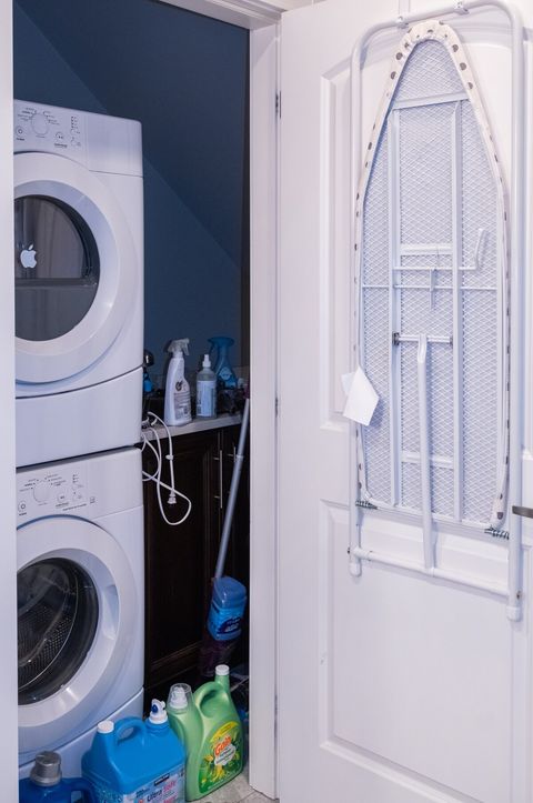 Washer and dryer unit accessible for use.  Feel free to use ironing board and iron.  