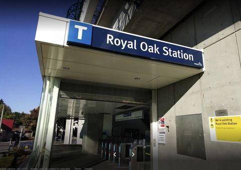 Walking distance to closest Skytrain Station, Royal Oak Station.    